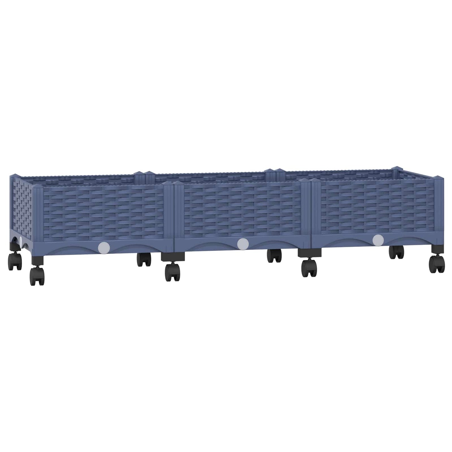 vidaXL Κήπος Γλαστράκι με Ροδάκια Μπλε Γκρι 120 x 40 x 33 cm PP