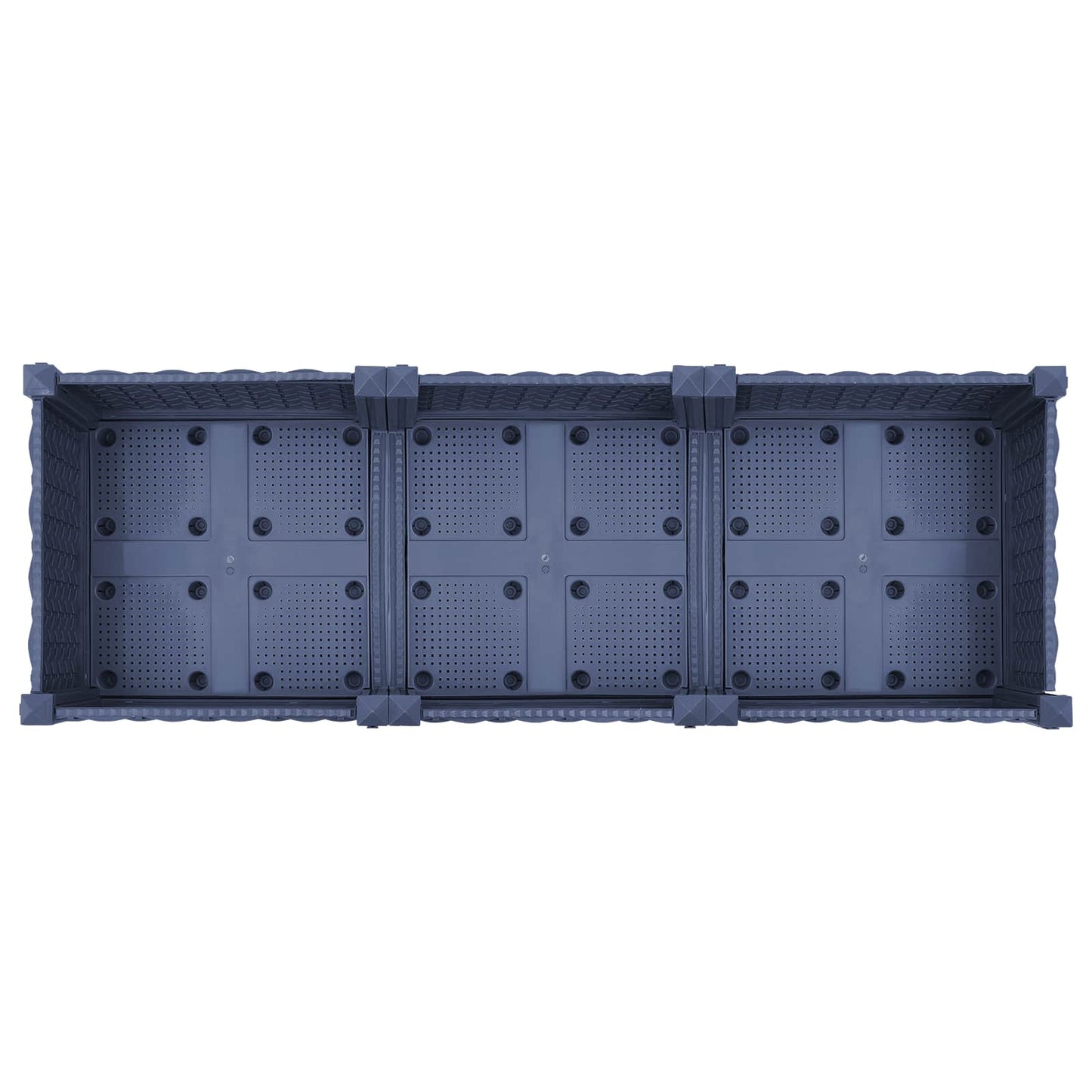 vidaXL Κήπος Γλαστράκι με Ροδάκια Μπλε Γκρι 120 x 40 x 33 cm PP