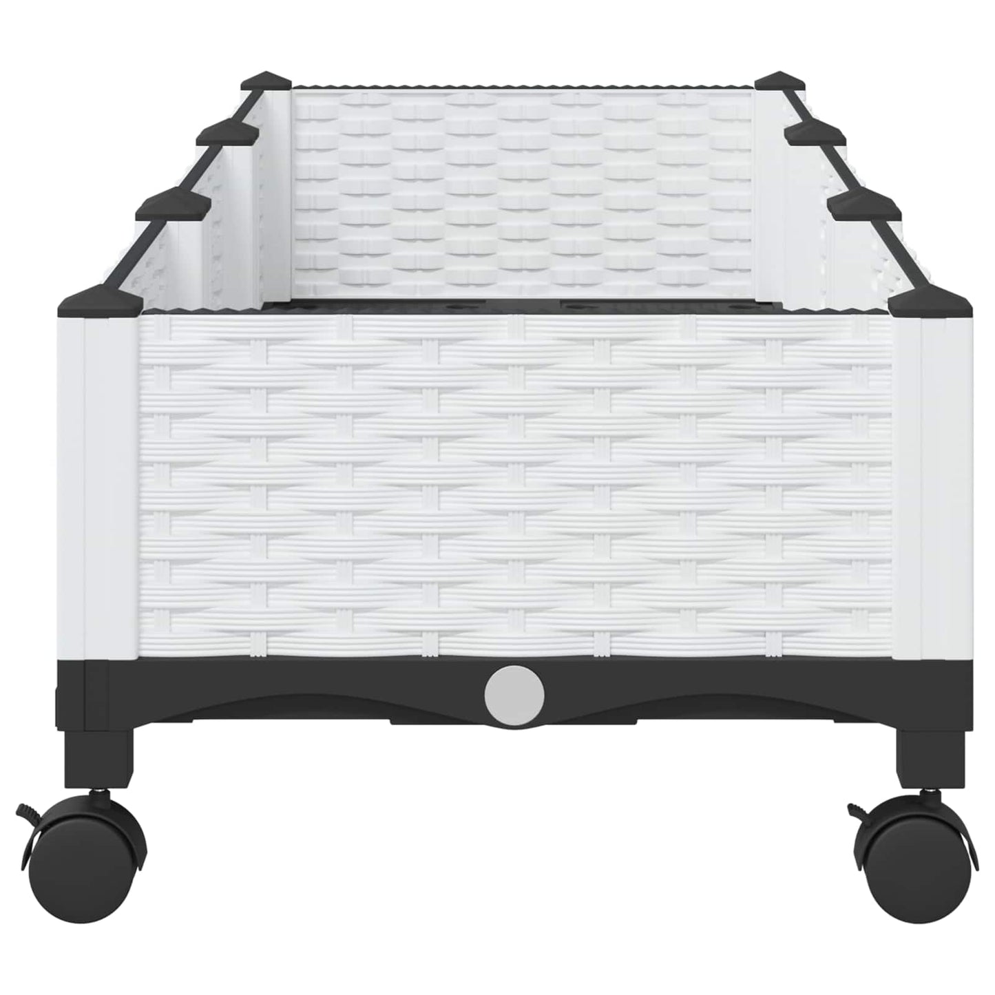 vidaXL Κήπος Γλαστράκι με Ροδάκια Λευκό 120 x 40 x 33 cm PP