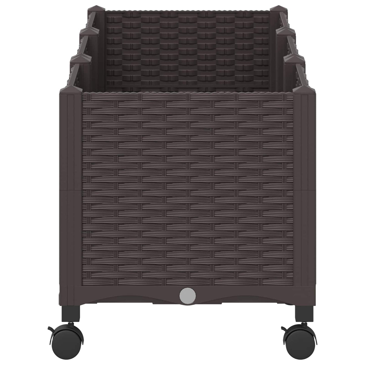 vidaXL Κήπος Γλαστράκι με Ροδάκια Καφέ 120 x 40 x 44 εκ PP