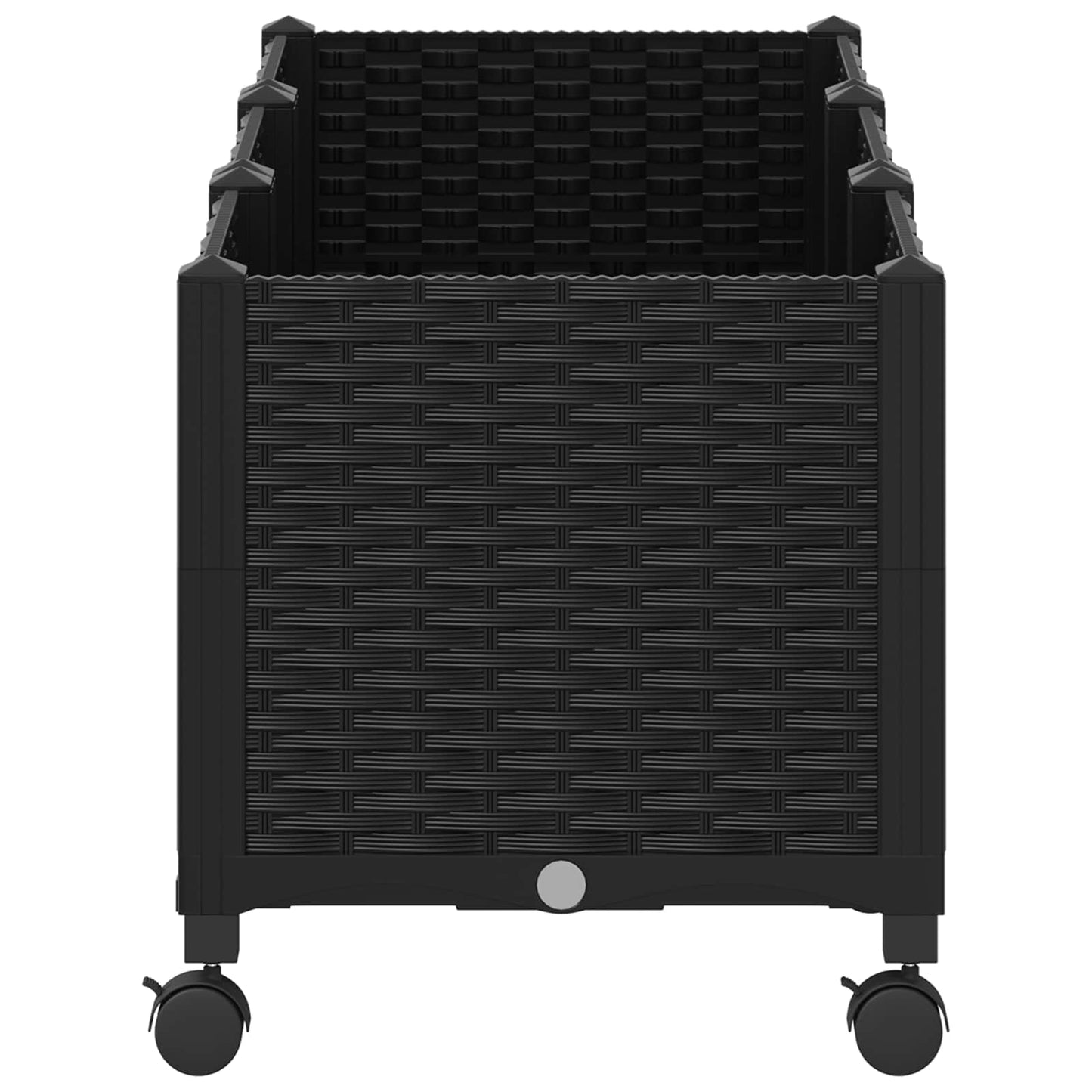 vidaXL Κήπος Γλαστράκι με Ροδάκια Μαύρο 120 x 40 x 44 εκ PP