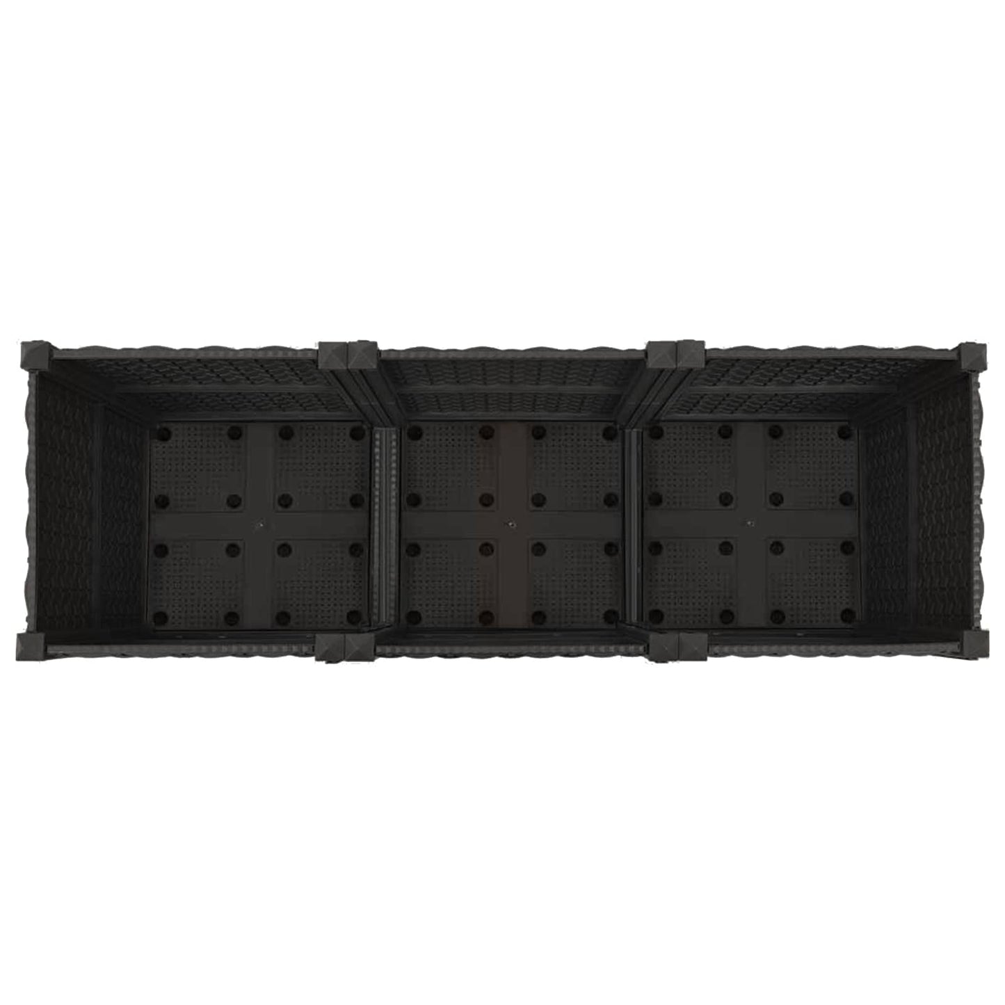 vidaXL Κήπος Γλαστράκι με Ροδάκια Μαύρο 120 x 40 x 44 εκ PP