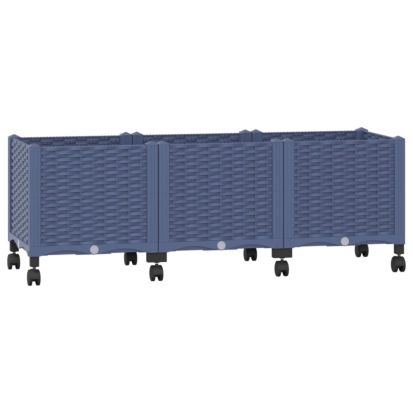 vidaXL Κήπος Γλαστράκι με Ροδάκια Μπλε Γκρι 120 x 40 x 48 cm PP