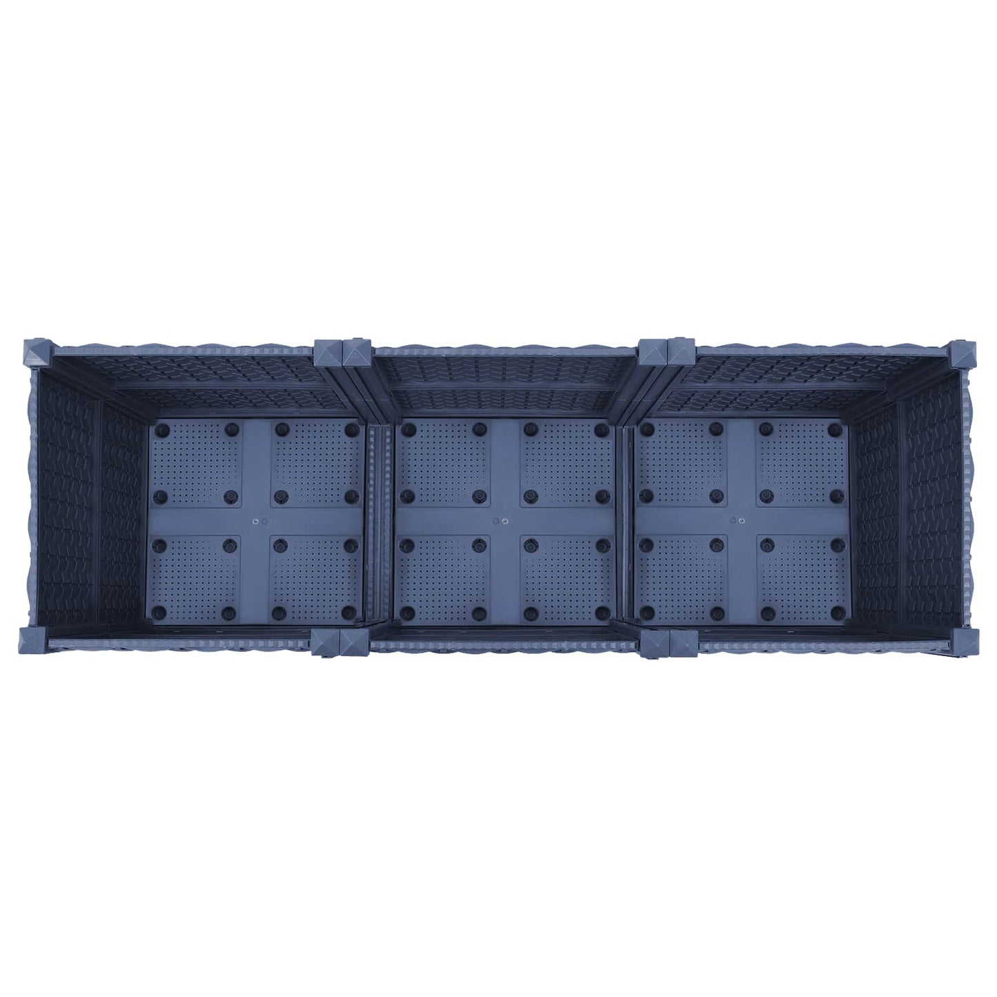 vidaXL Κήπος Γλαστράκι με Ροδάκια Μπλε Γκρι 120 x 40 x 48 cm PP