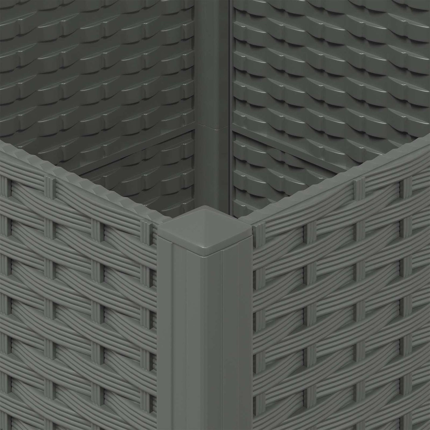 vidaXL Κήπος Γλαστράκι με Ροδάκια Ανοιχτό γκρι 120 x 40 x 48 cm PP