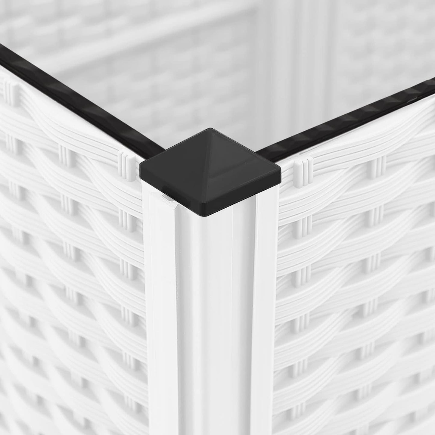 vidaXL Κήπος Γλαστράκι με Ροδάκια Λευκό 120 x 40 x 48 cm PP
