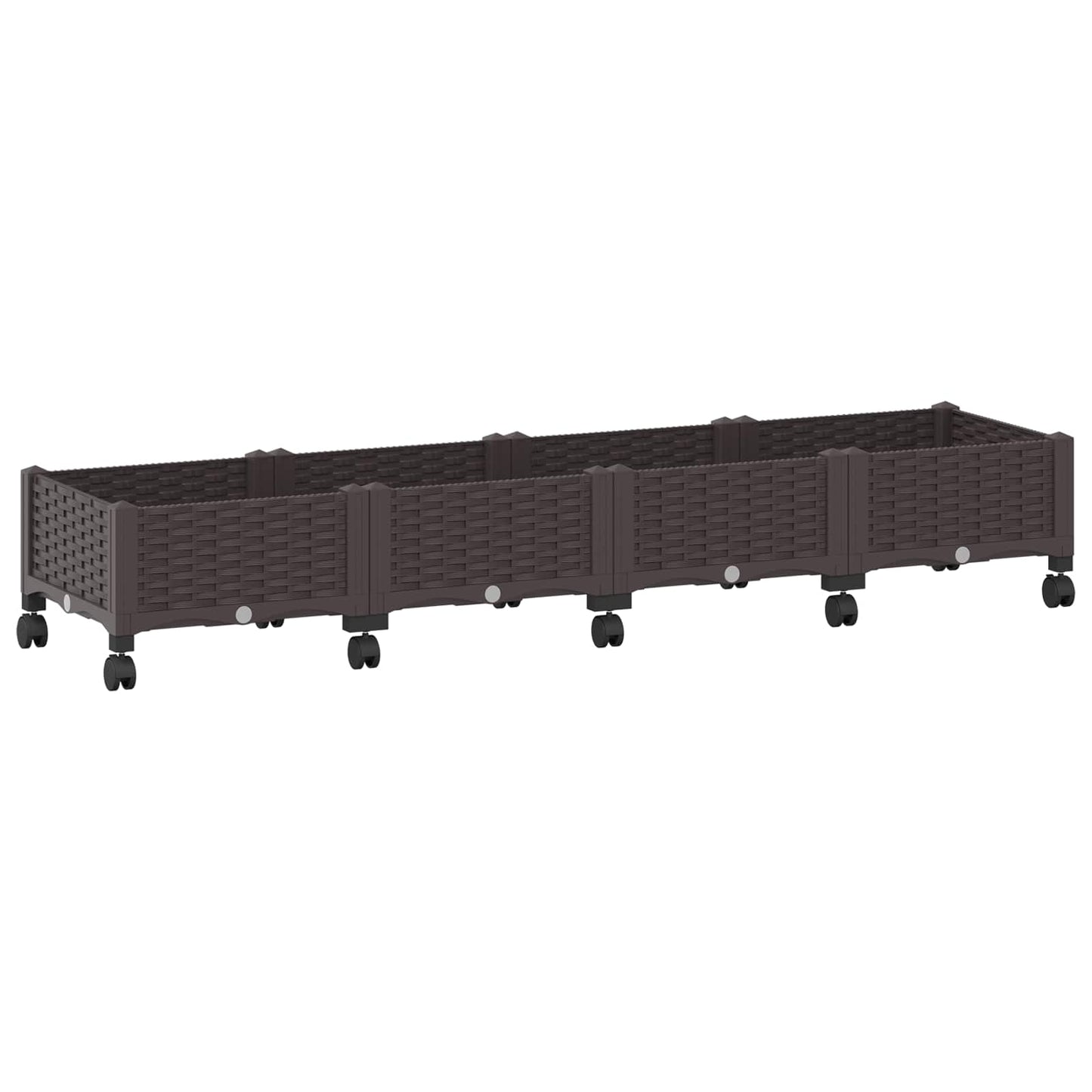 vidaXL Κήπος Γλαστράκι με Ροδάκια Καφέ 160 x 40 x 29 εκ PP