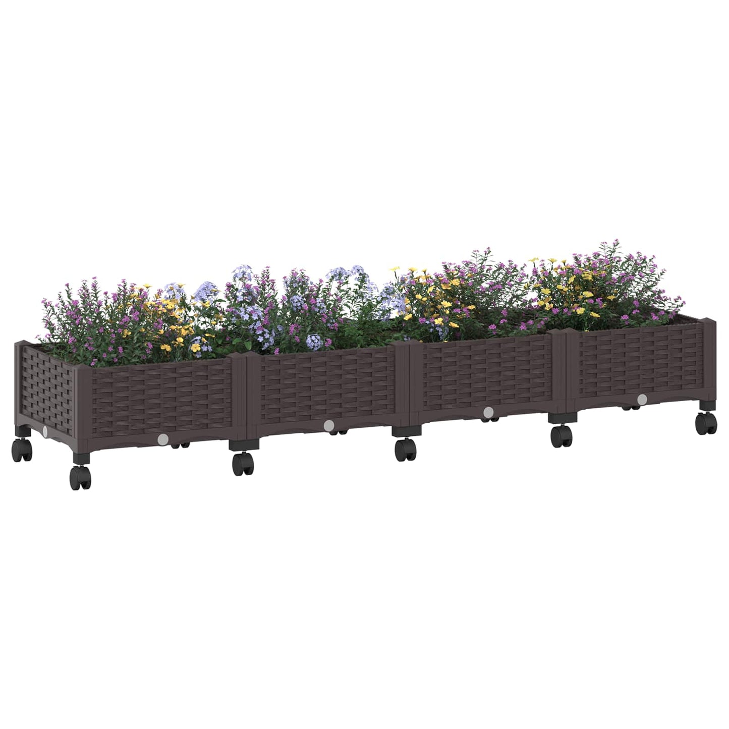 vidaXL Κήπος Γλαστράκι με Ροδάκια Καφέ 160 x 40 x 29 εκ PP