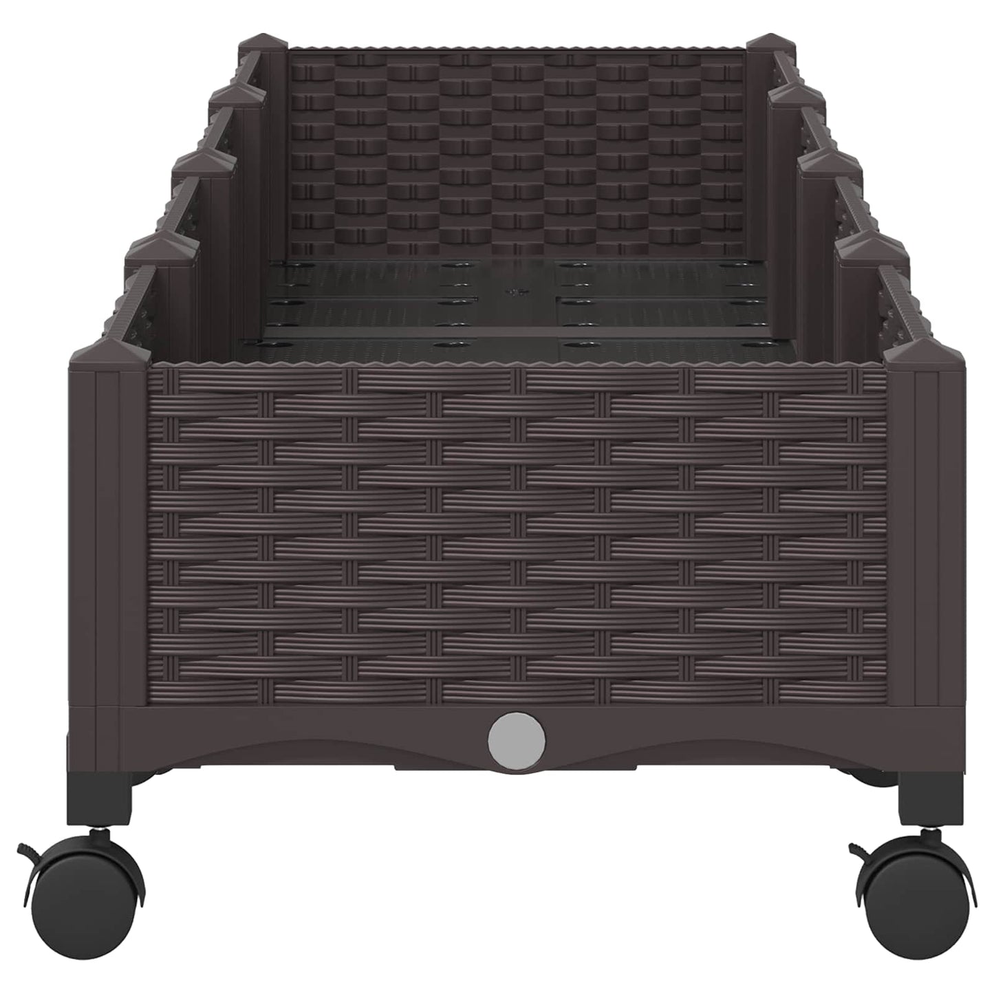 vidaXL Κήπος Γλαστράκι με Ροδάκια Καφέ 160 x 40 x 29 εκ PP