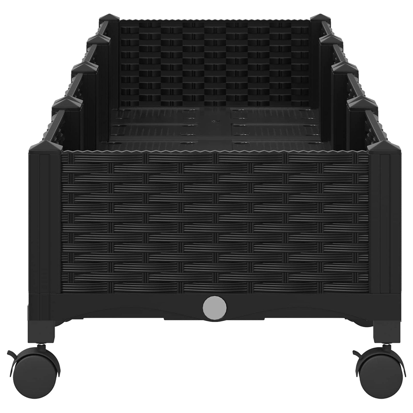 vidaXL Κήπος Γλαστράκι με Ροδάκια Μαύρο 160 x 40 x 29 εκ PP