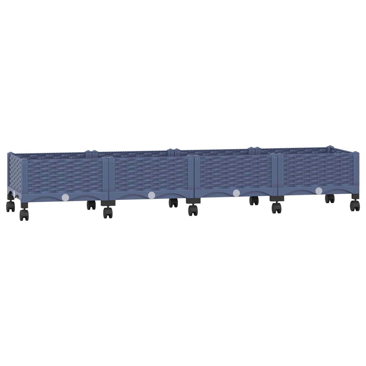 vidaXL Κήπος Γλαστράκι με Ροδάκια Μπλε Γκρι 160 x 40 x 33 cm PP