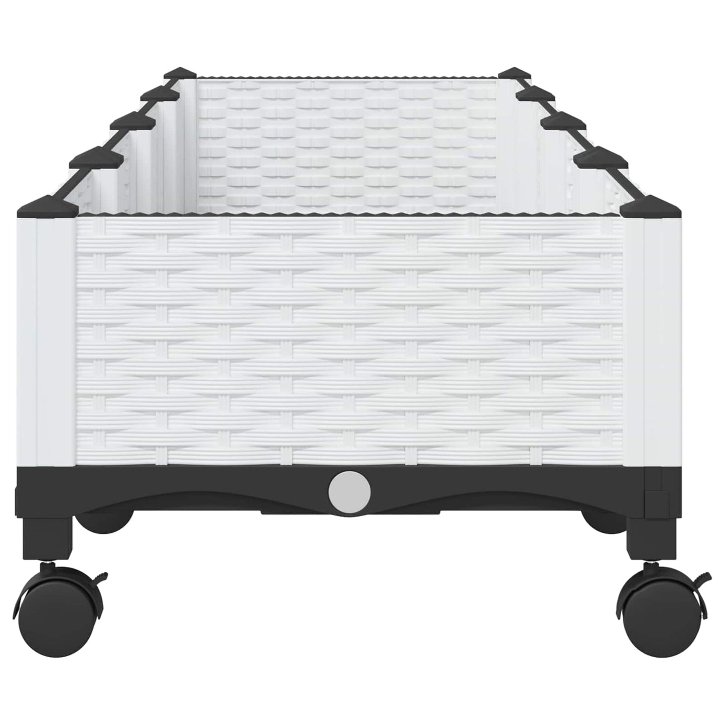 vidaXL Κήπος Γλαστράκι με Ροδάκια Λευκό 160 x 40 x 33 cm PP