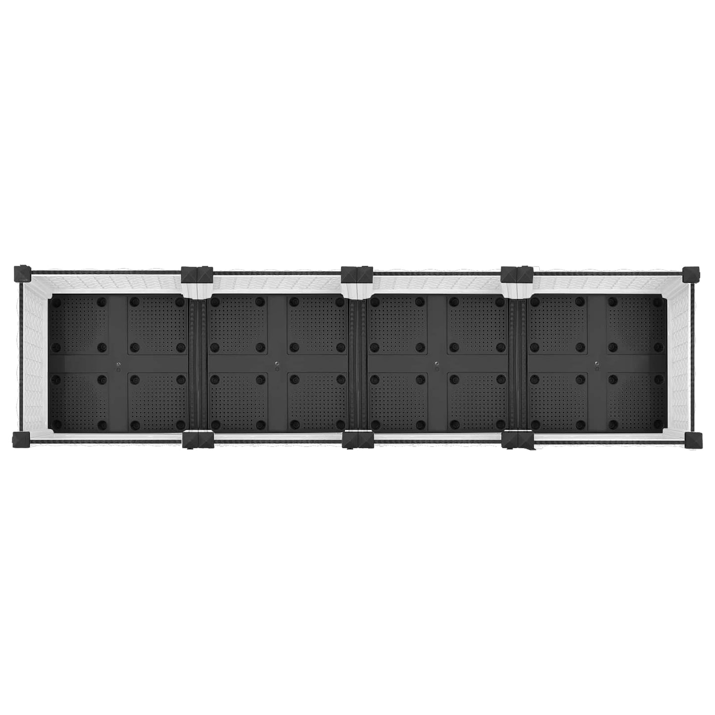 vidaXL Κήπος Γλαστράκι με Ροδάκια Λευκό 160 x 40 x 33 cm PP