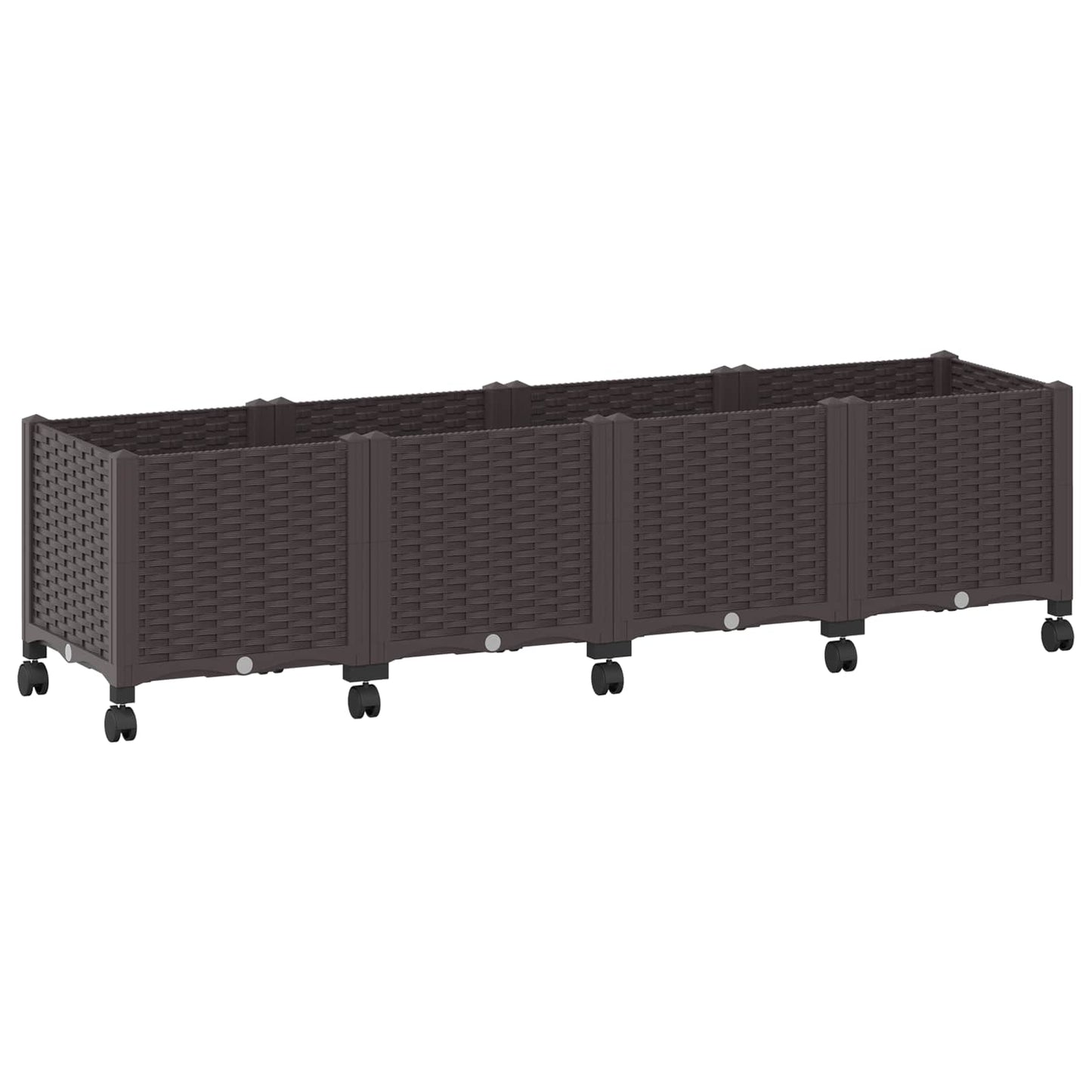 vidaXL Κήπος Γλαστράκι με Ροδάκια Καφέ 160 x 40 x 44 εκ PP