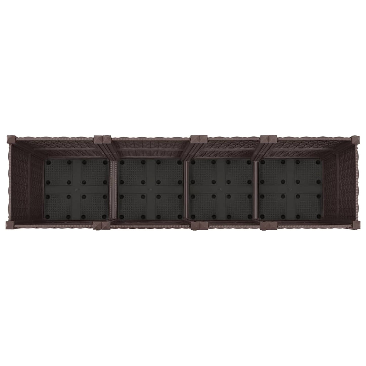 vidaXL Κήπος Γλαστράκι με Ροδάκια Καφέ 160 x 40 x 44 εκ PP