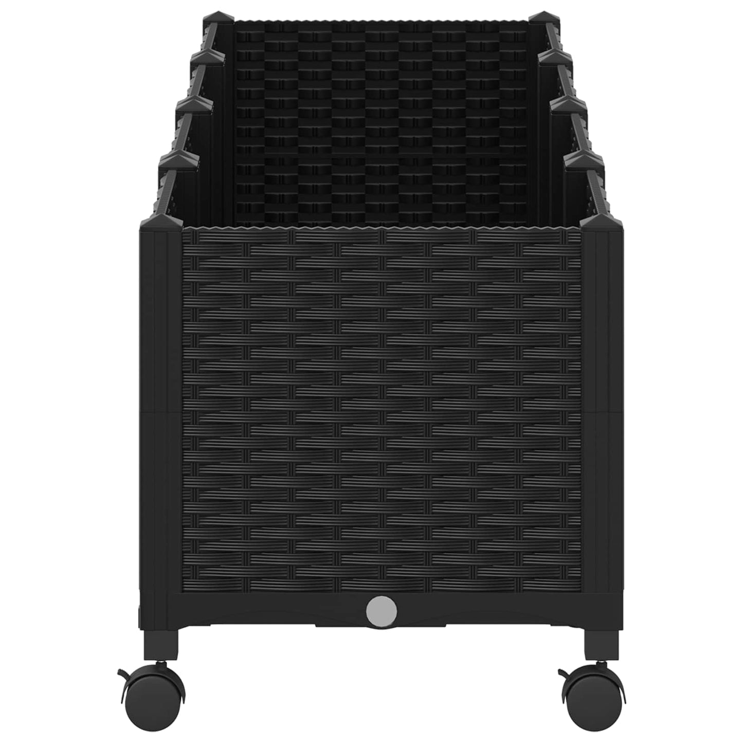 vidaXL Κήπος Γλαστράκι με Ροδάκια Μαύρο 160 x 40 x 44 εκ PP