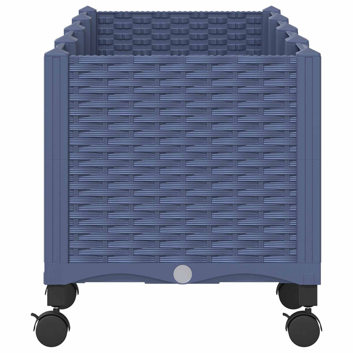 vidaXL Κήπος Γλαστράκι με Ροδάκια Μπλε Γκρι 160 x 40 x 48 cm PP