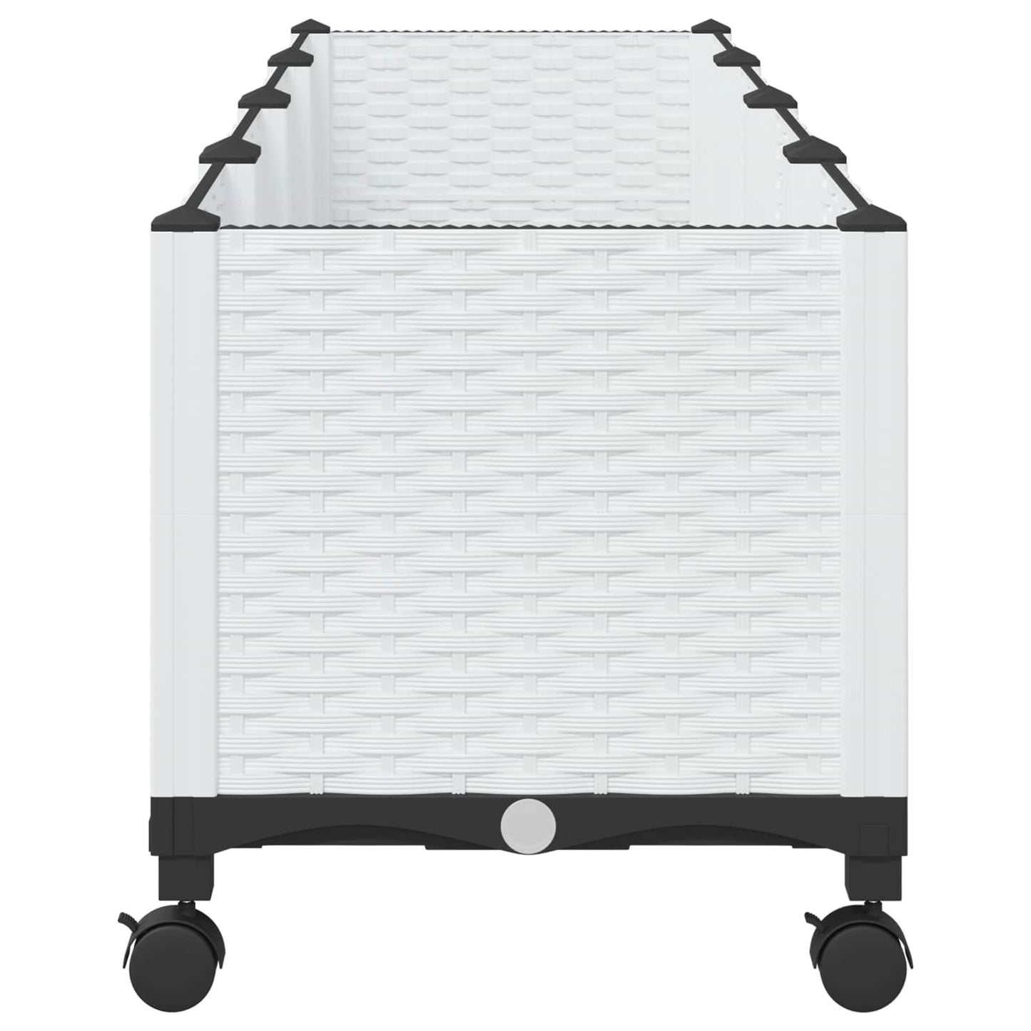 vidaXL Κήπος Γλαστράκι με Ροδάκια Λευκό 160 x 40 x 48 cm PP