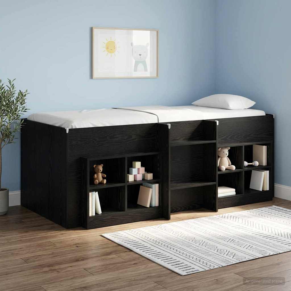 vidaXL Κρεβάτι Υψηλού Στυλ για Παιδιά 2 pcs Μαύρη Δρυς