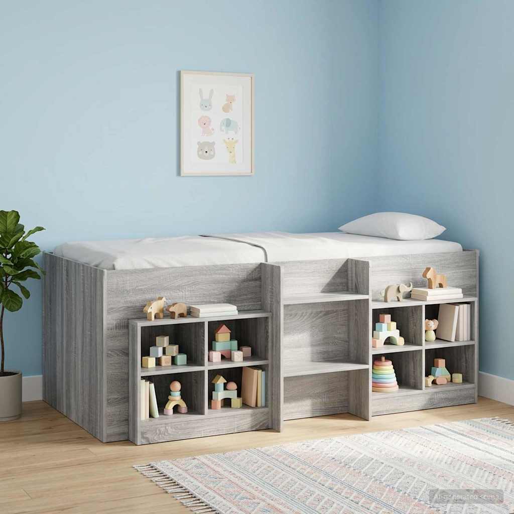 vidaXL Κρεβάτι Υψηλού Στυλ για Παιδιά 2 pcs Γκρι Sonoma