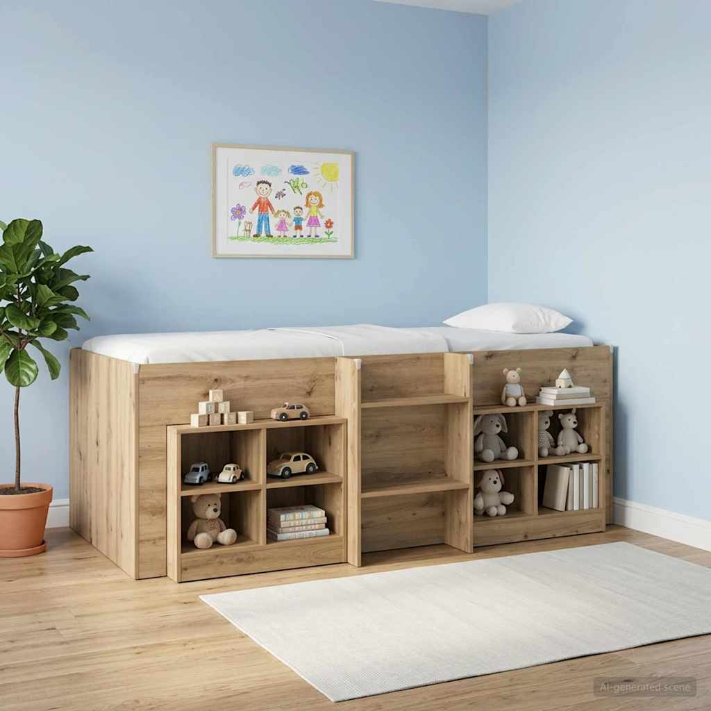 vidaXL Κρεβάτι Υψηλού Στυλ για Παιδιά 2 pcs Artisan Δρυς 90 x 200 cm