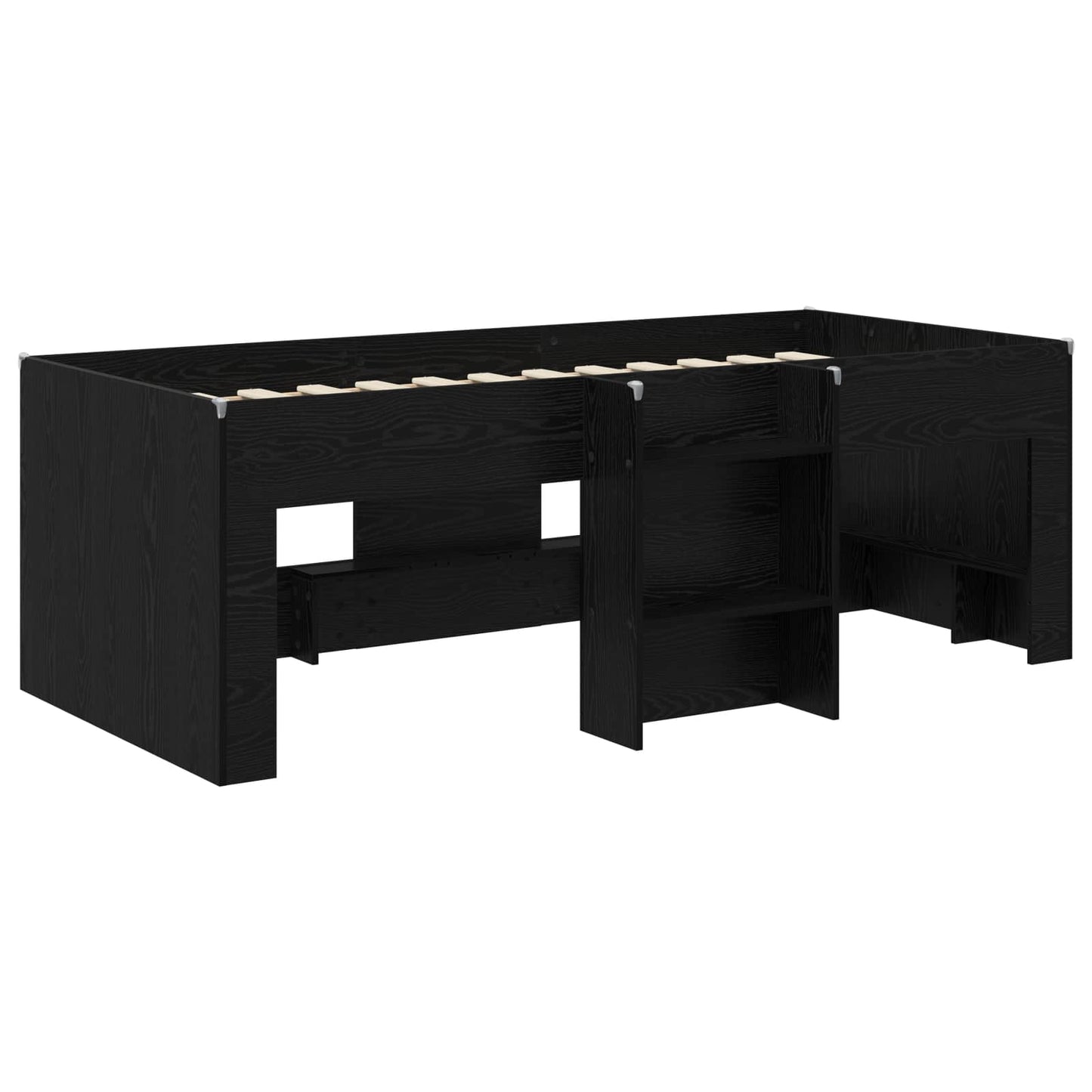 vidaXL Κρεβάτι Υψηλού Στυλ για Παιδιά 2 pcs Μαύρη Δρυς 98.5 x 200 εκ