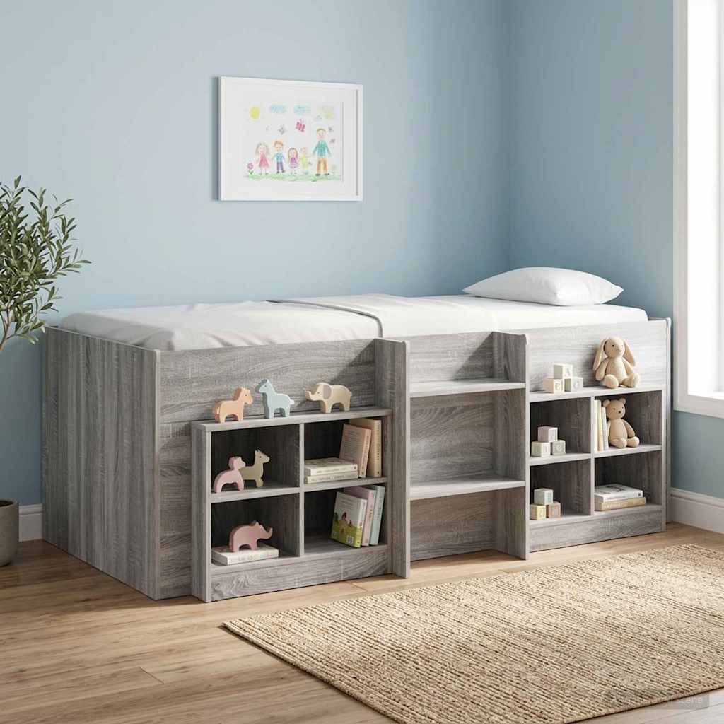 vidaXL Κρεβάτι Υψηλού Στυλ για Παιδιά 2 pcs Γκρι Sonoma 98.5 x 200 εκ