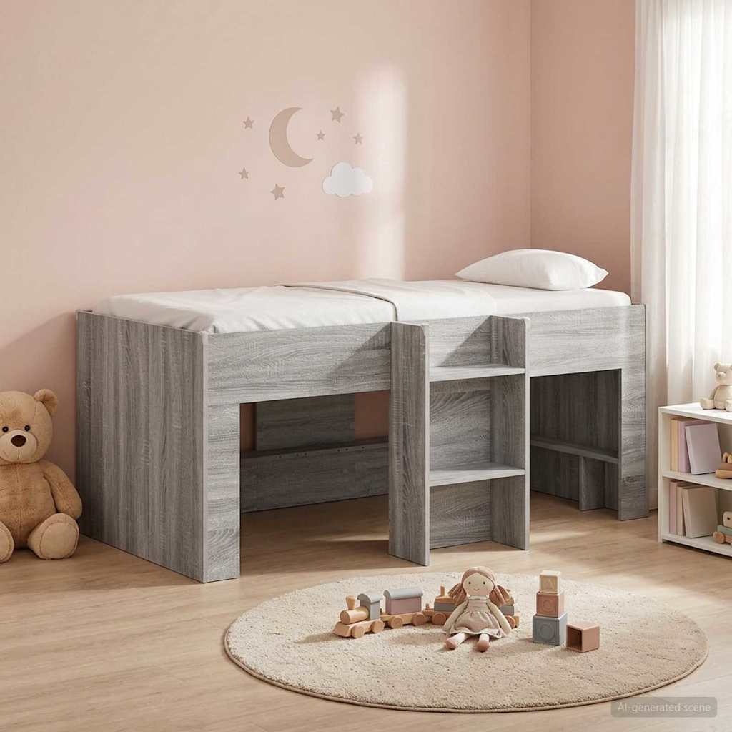 vidaXL Κρεβάτι Υψηλού Στυλ για Παιδιά 2 pcs Γκρι Sonoma