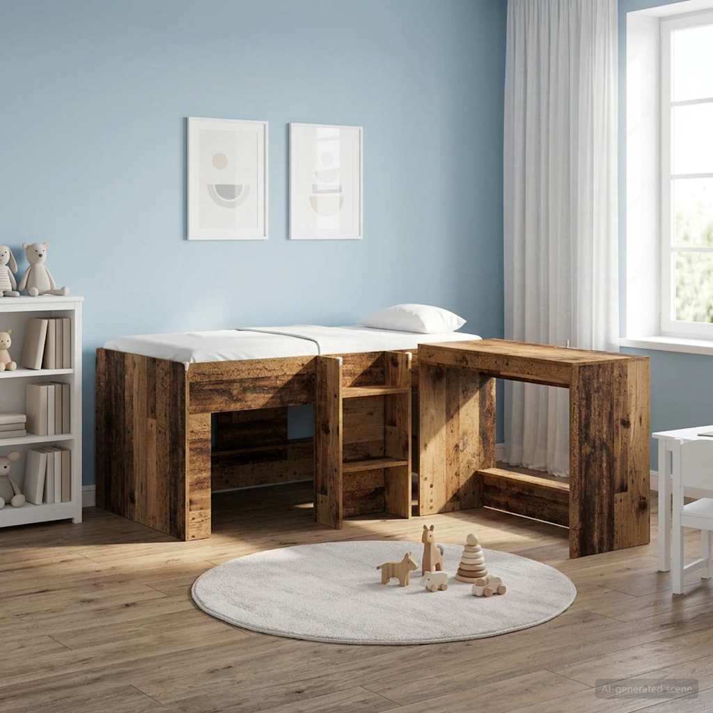 vidaXL Κρεβάτι Υψηλού Στυλ για Παιδιά 2 pcs Παλαιωμένο ξύλο