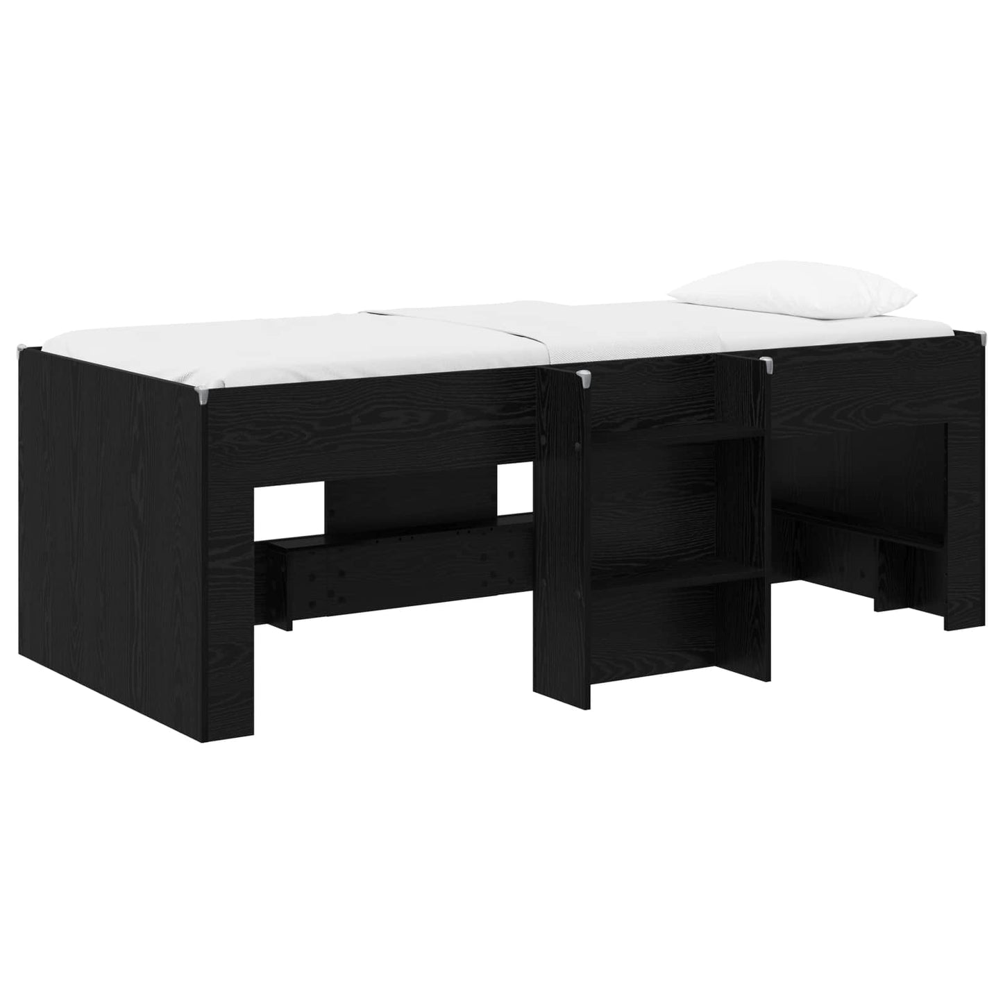 vidaXL Κρεβάτι Υψηλού Στυλ για Παιδιά 2 pcs Μαύρη Δρυς 90 x 190 cm