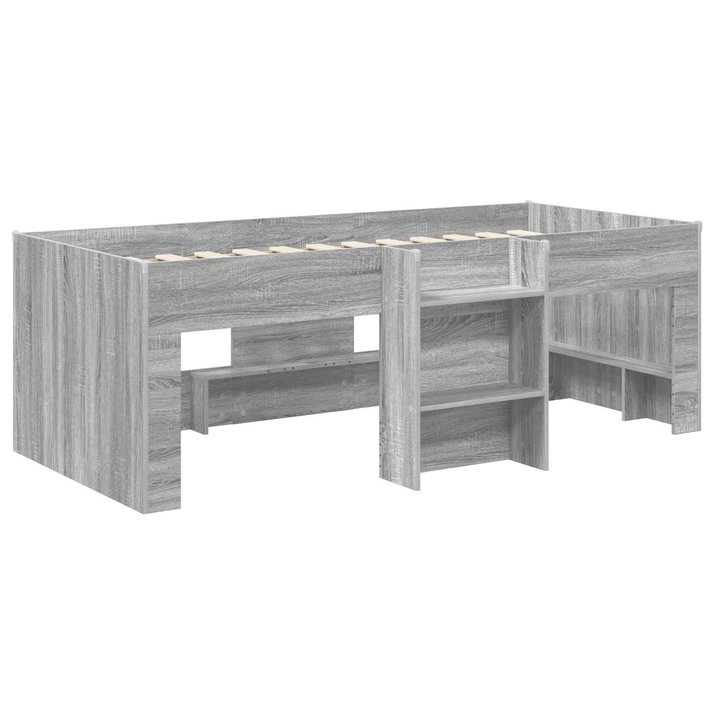 vidaXL Κρεβάτι Υψηλού Στυλ για Παιδιά 2 pcs Γκρι Sonoma 90 x 190 cm