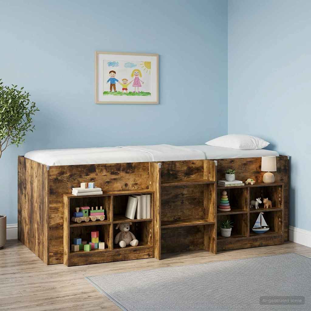 vidaXL Κρεβάτι Υψηλού Στυλ για Παιδιά 2 pcs Καπνισμένο Ξύλο Δρυός