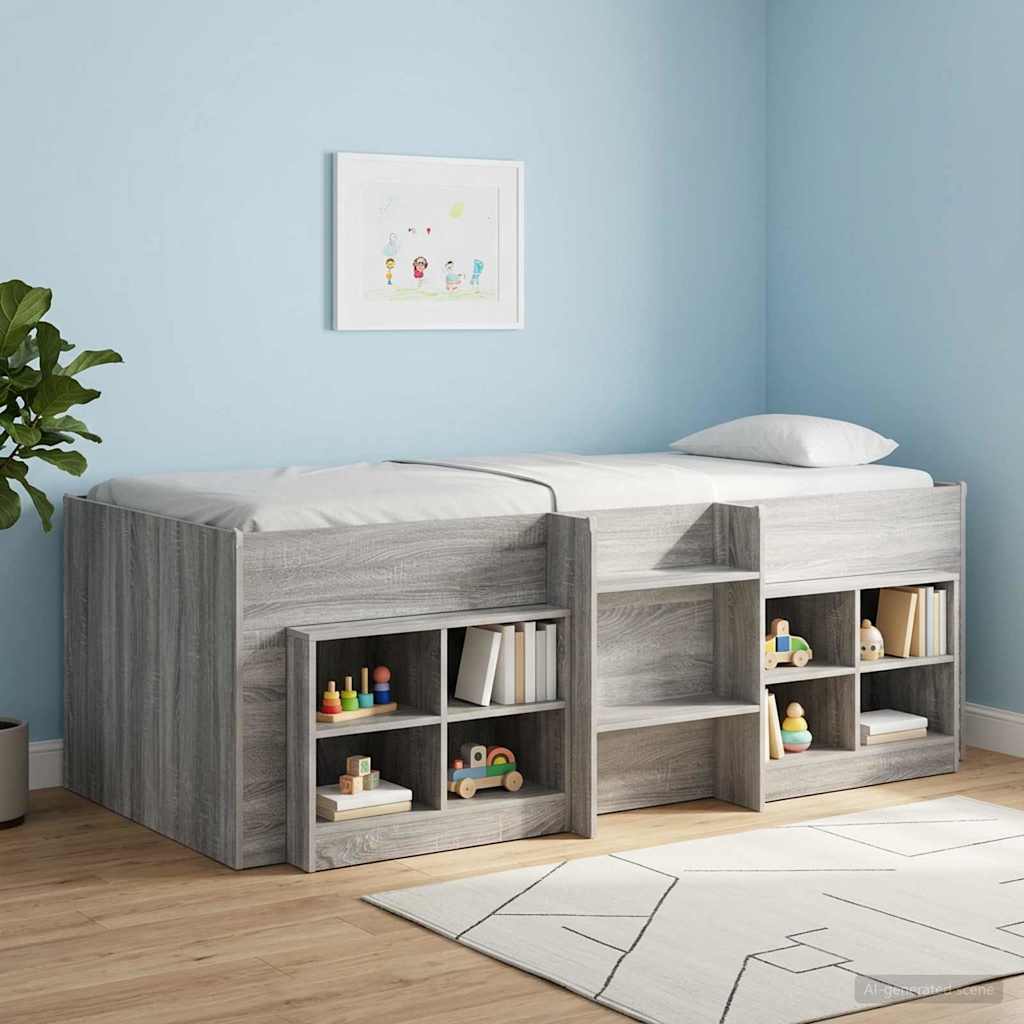 vidaXL Κρεβάτι Υψηλού Στυλ για Παιδιά 2 pcs Γκρι Sonoma
