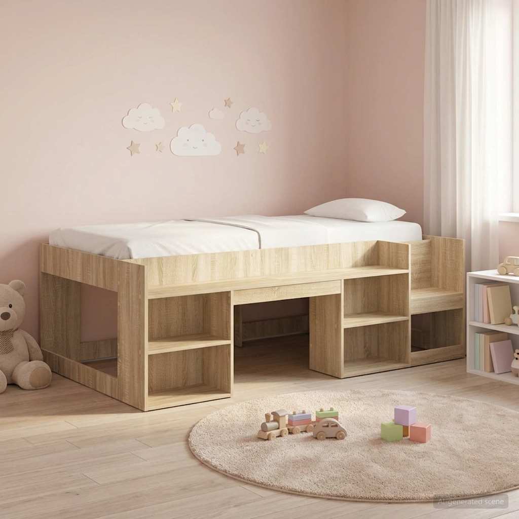 vidaXL Κρεβάτι για παιδιά με αποθηκευτικό χώρο Sonoma Δρυς