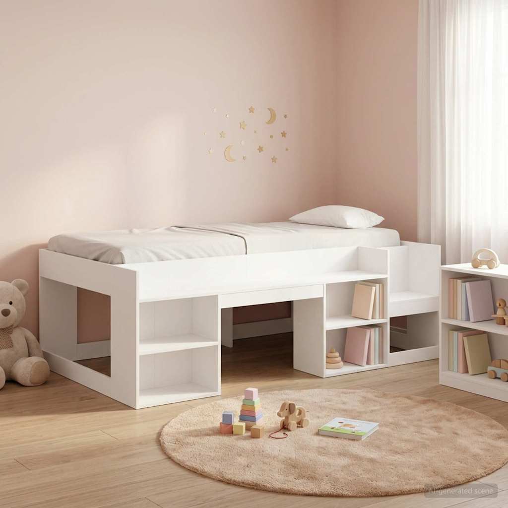 vidaXL Κρεβάτι για παιδιά με αποθηκευτικό χώρο Λευκό 75 x 190 cm