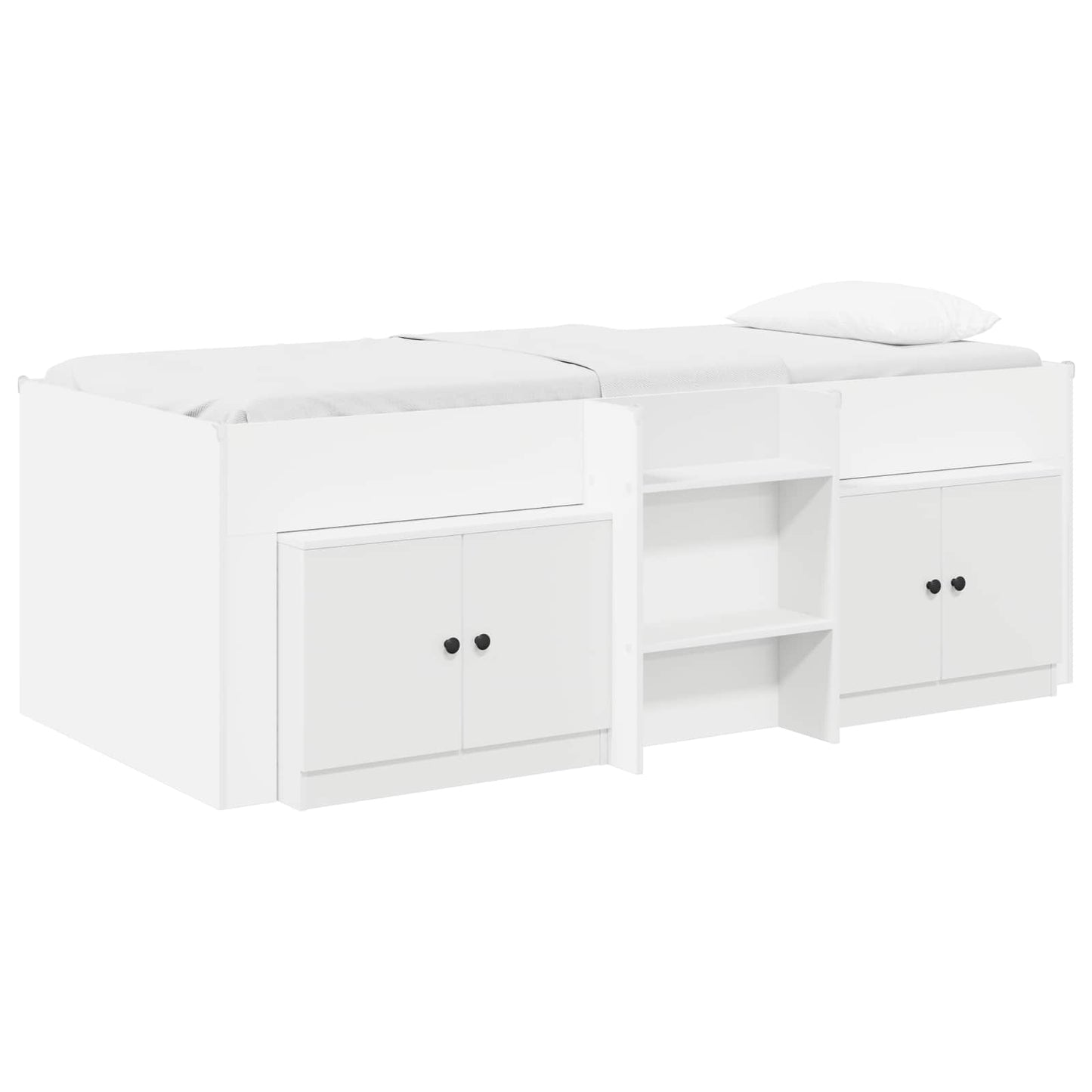vidaXL Κρεβάτι σοφίτας με ντουλάπι 3 pcs Λευκό Επεξεργασμένο ξύλο