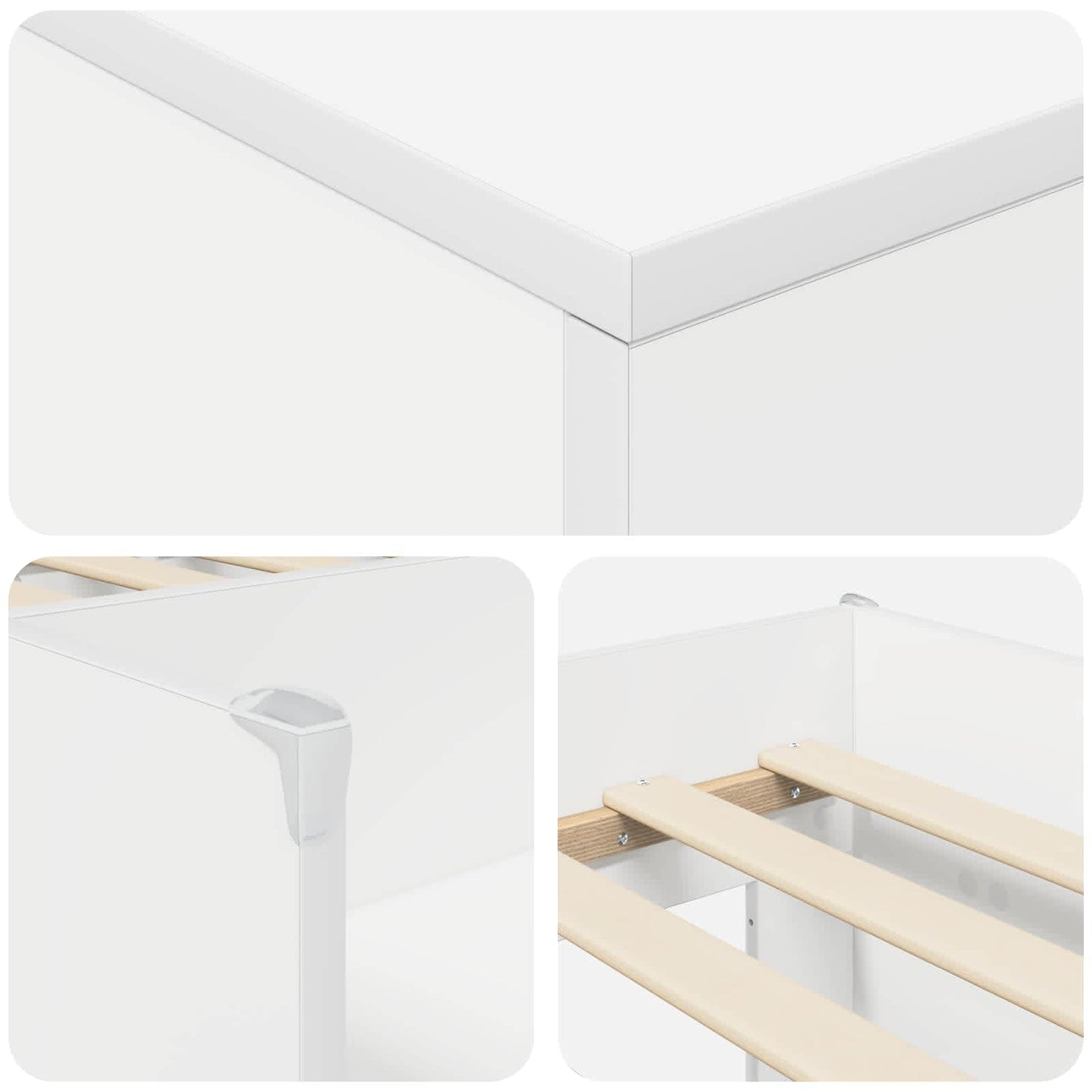 vidaXL Σκελετός κρεβατιού loft με ντουλάπι με αποθήκευση 3 τμχ. Λευκό