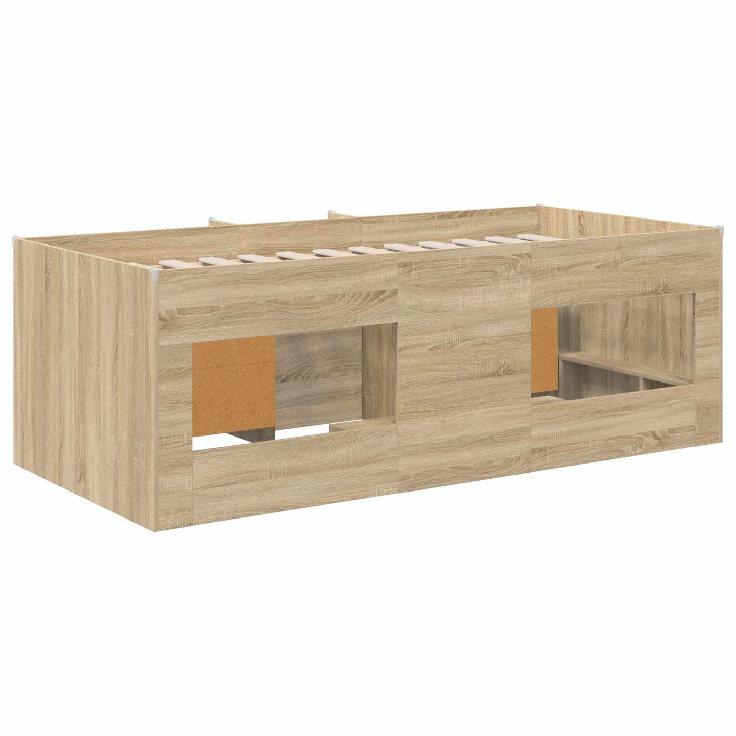 vidaXL Σκελετός κρεβατιού loft με ντουλάπι με πόρτα 3 τμχ. Sonoma Δρυς