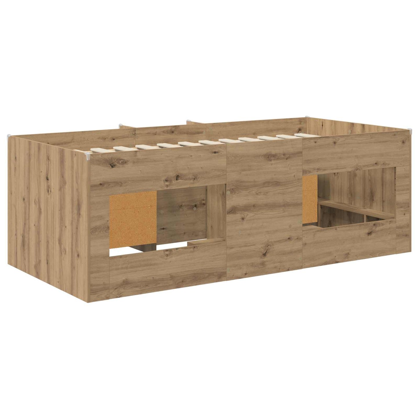 vidaXL Σκελετός κρεβατιού loft με ντουλάπι 3 τμχ. Artisan Δρυς