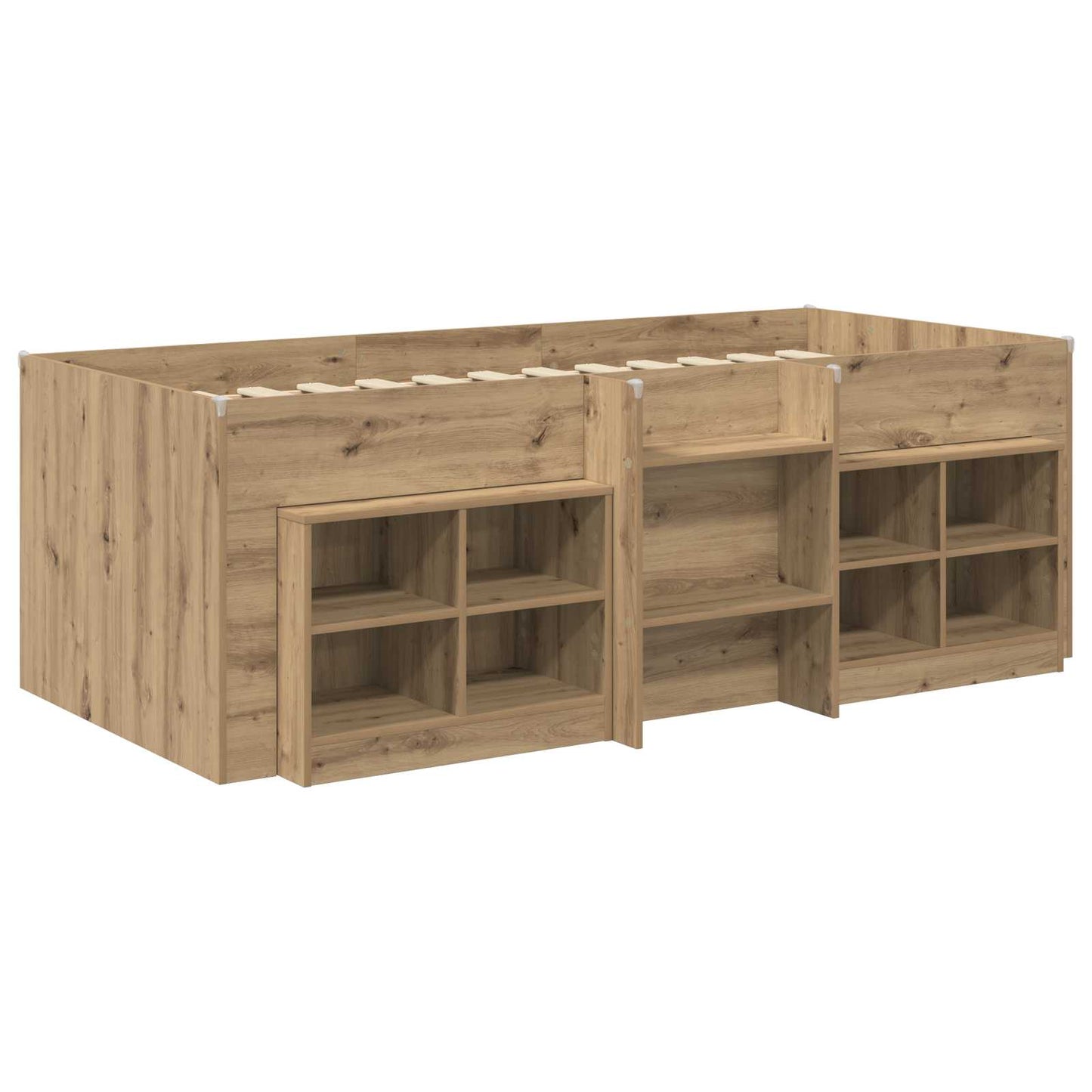 vidaXL Κρεβάτι σοφίτας με ντουλάπι με ράφι 3 τμχ. Artisan Δρυς