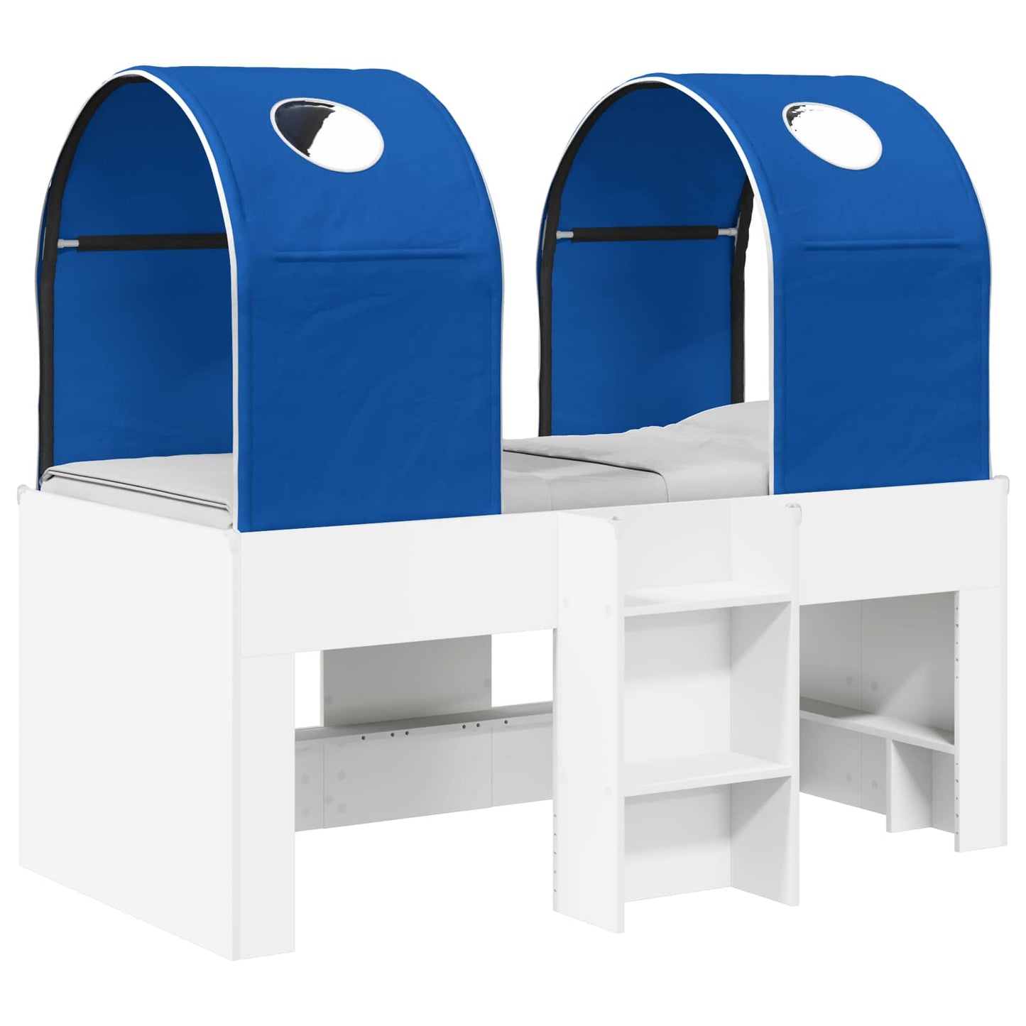 vidaXL Κρεβάτι με Τούνελ 4 pcs Λευκό και Μπλε Επεξεργασμένο Ξύλο