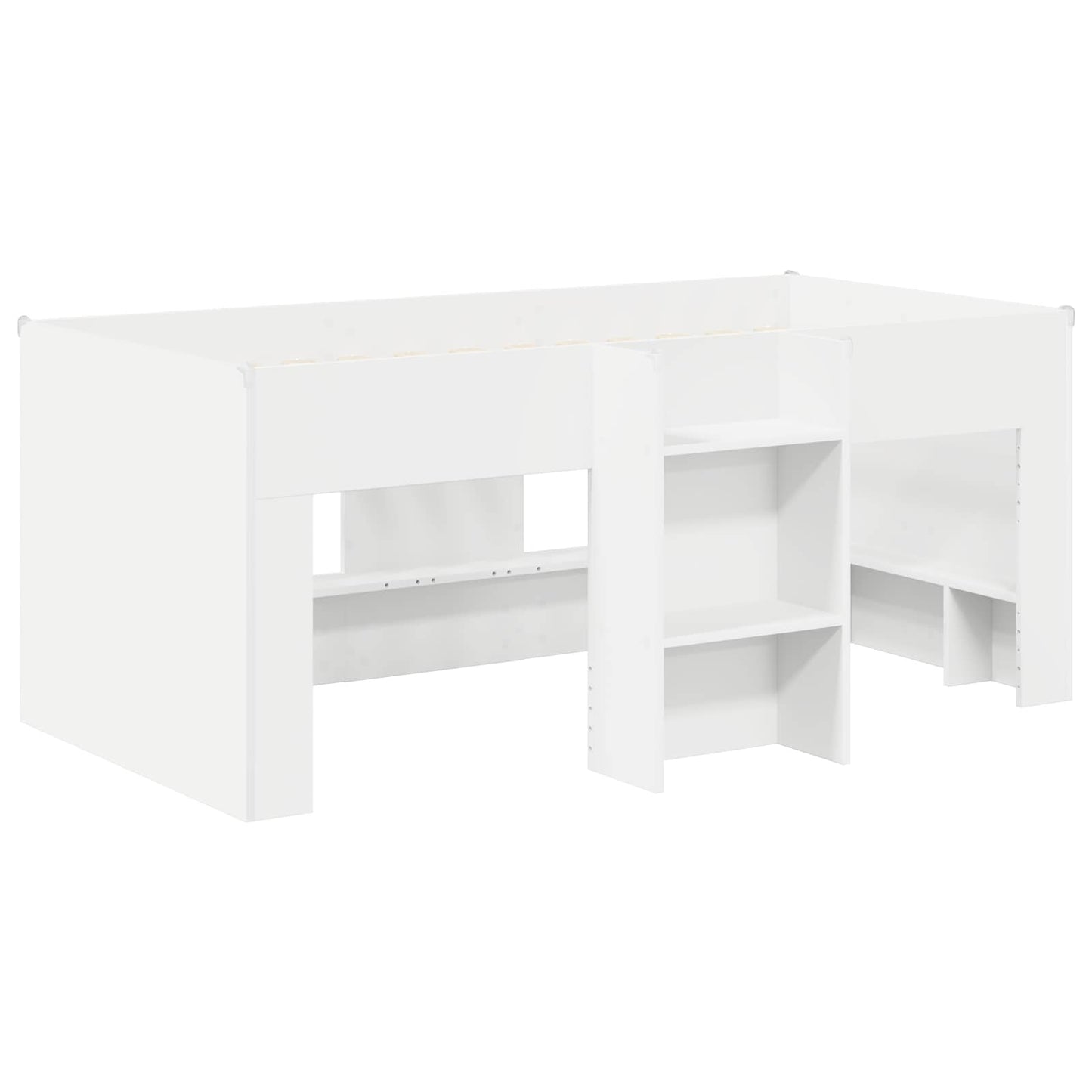 vidaXL Κρεβάτι με Τούνελ 4 pcs Λευκό και Κόκκινο Επεξεργασμένο Ξύλο