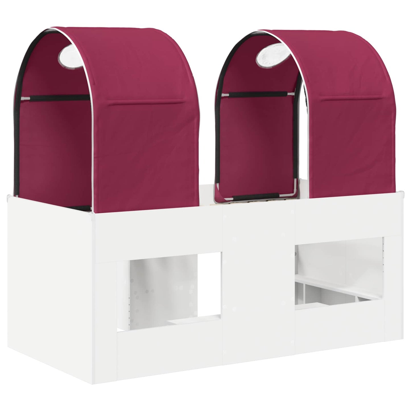 vidaXL Κρεβάτι με Τούνελ 4 pcs Λευκό και Κόκκινο Επεξεργασμένο Ξύλο