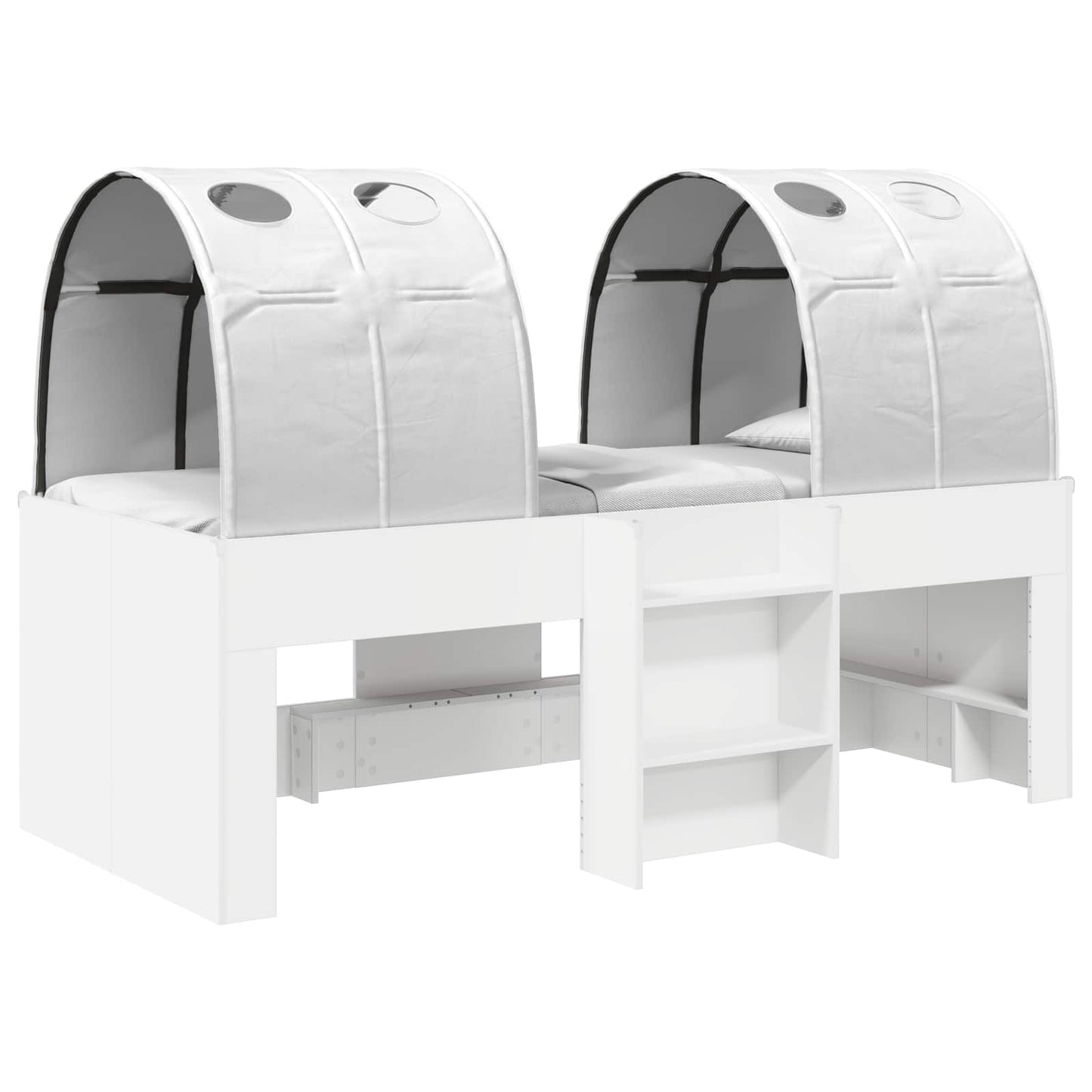 vidaXL Κρεβάτι με Σήραγγα 4 pcs Λευκό Επεξεργασμένο Ξύλο