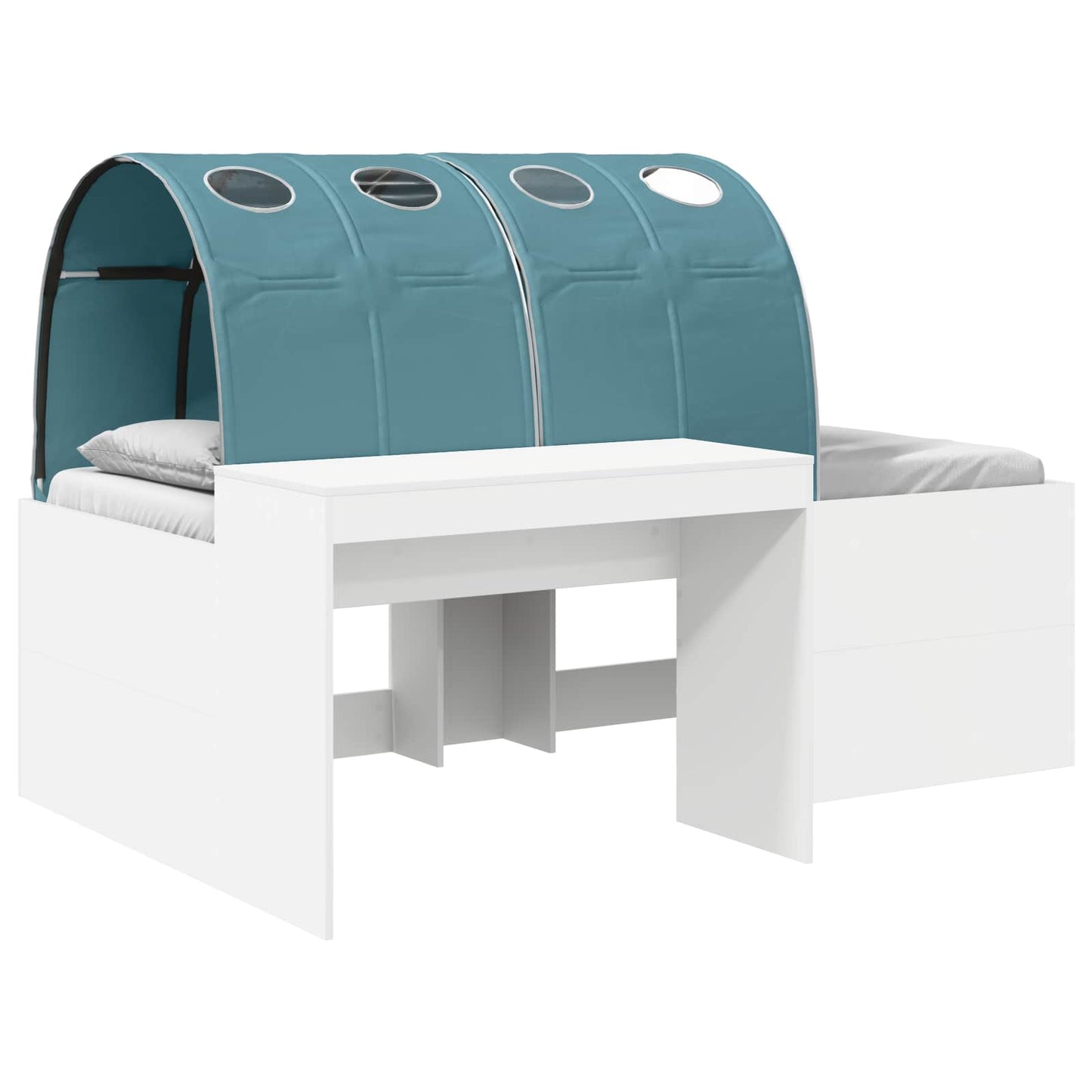 vidaXL Κρεβάτι με Τούνελ 4 pcs Καρυδί και Ανοιχτό Μπλε