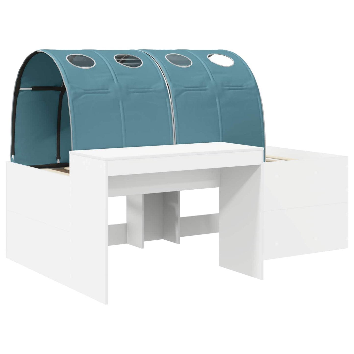 vidaXL Κρεβάτι με Τούνελ 4 pcs Καρυδί και Ανοιχτό Μπλε