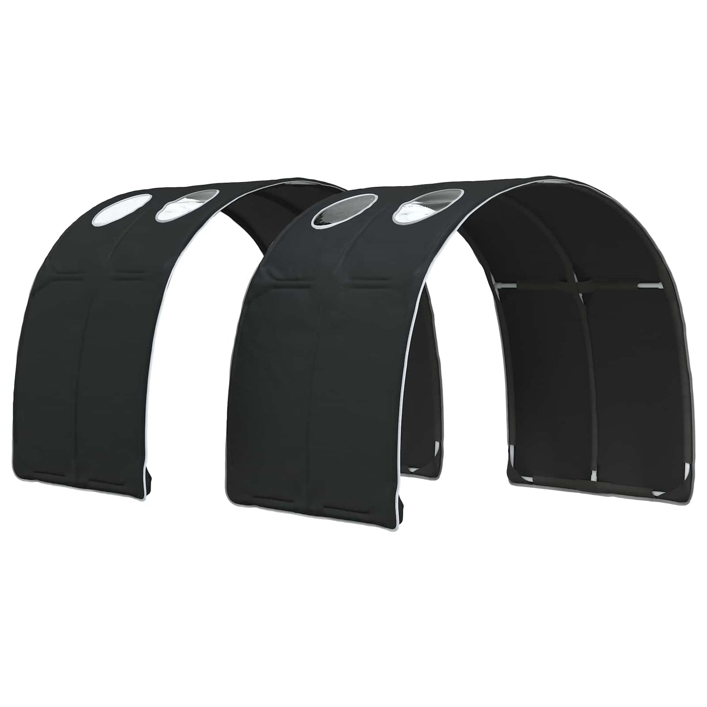 vidaXL Κρεβάτι με Τούνελ 4 pcs Καρυδί και Μαύρο Επεξεργασμένο Ξύλο
