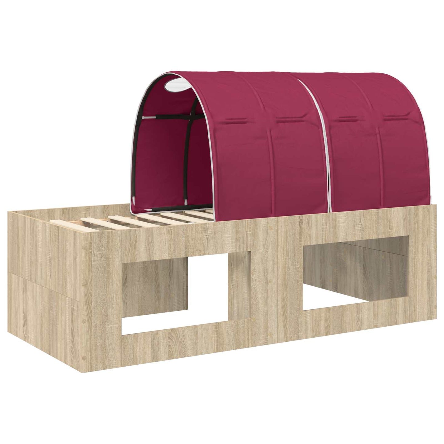 vidaXL Κρεβάτι με Σήραγγα 3 τμχ. Sonoma Δρυς και Κόκκινο