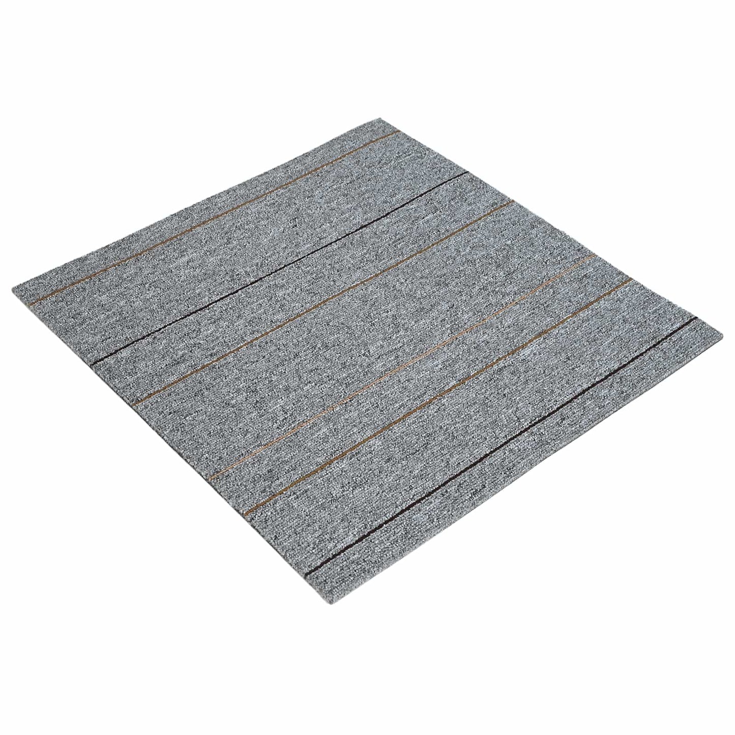 vidaXL Πλακάκι Χαλιού Ανοιχτό γκρι με ρίγες 50 x 50 cm 36 τμχ.
