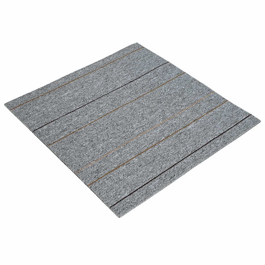 vidaXL Πλακάκι Χαλιού Ανοιχτό γκρι με ρίγες 50 x 50 cm 36 τμχ.